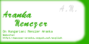 aranka menczer business card